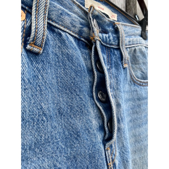 LEVI’S wedgie icon fit shut up denim jeans raw ankle hem size 25 - Picture 8 of 8